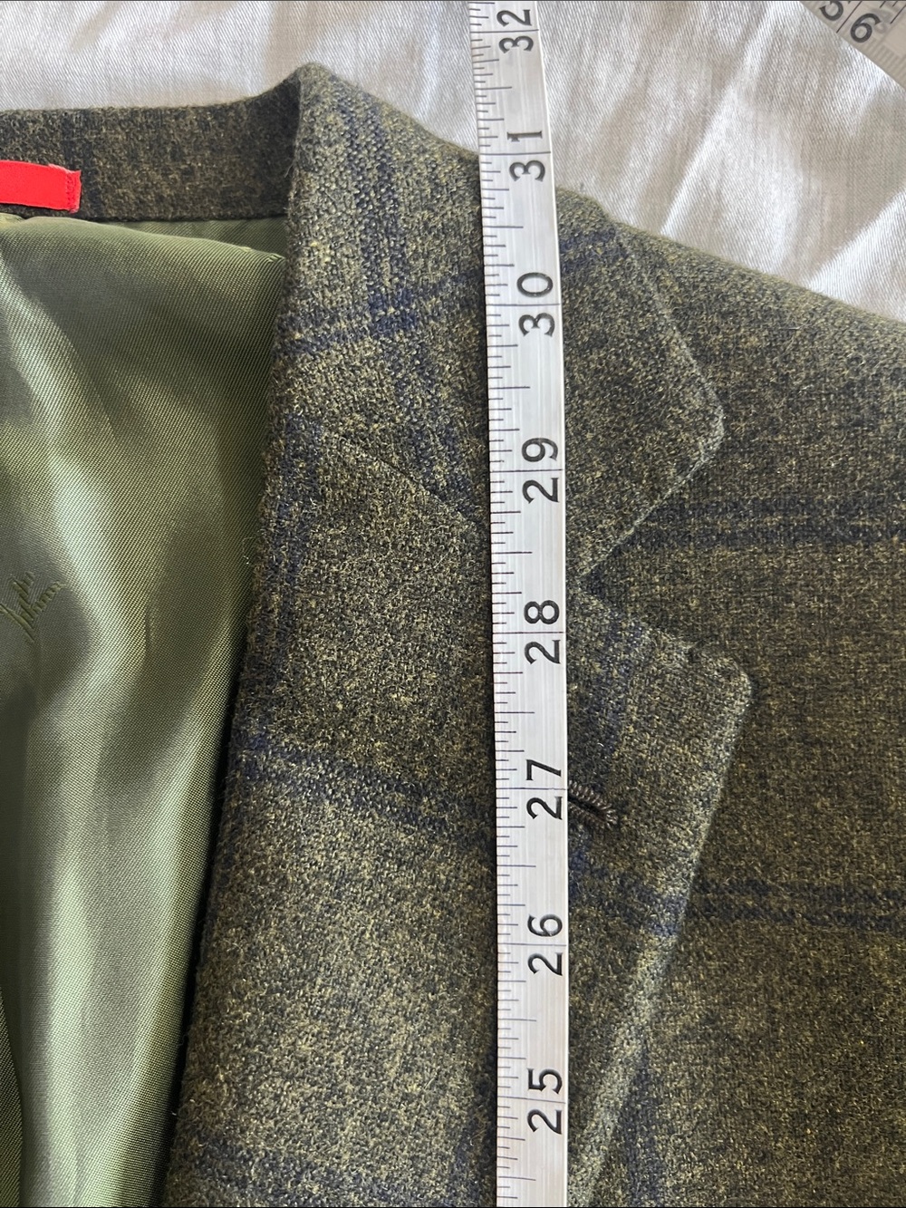 ISAIA NAPOLI Check Sportcoat 42R US (52 EU) Silk Cashmere EUC Green - Picture 14 of 15